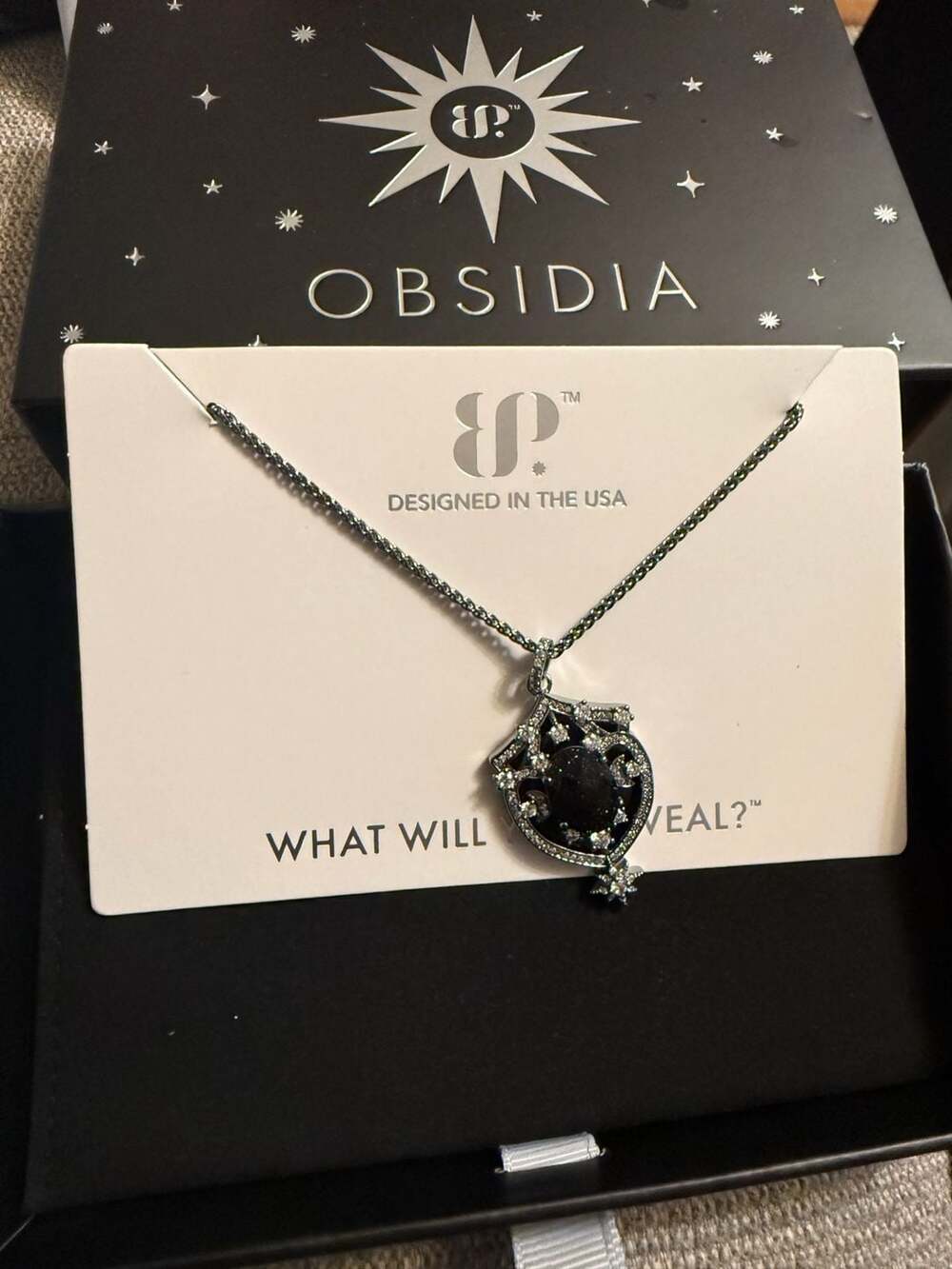 Bomb Party Obsidia The Cosmic Society Crest Necklace NK26632